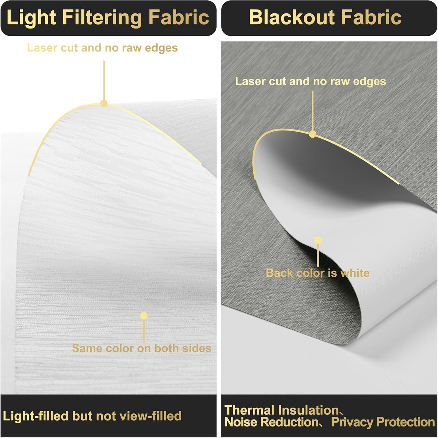 BERISSA Cordless Dual Roller Shades With Cassette Valance, Blackout and Light Filtering, Day and Night for Home Office Door - Grey and White, 48 W x 44" H