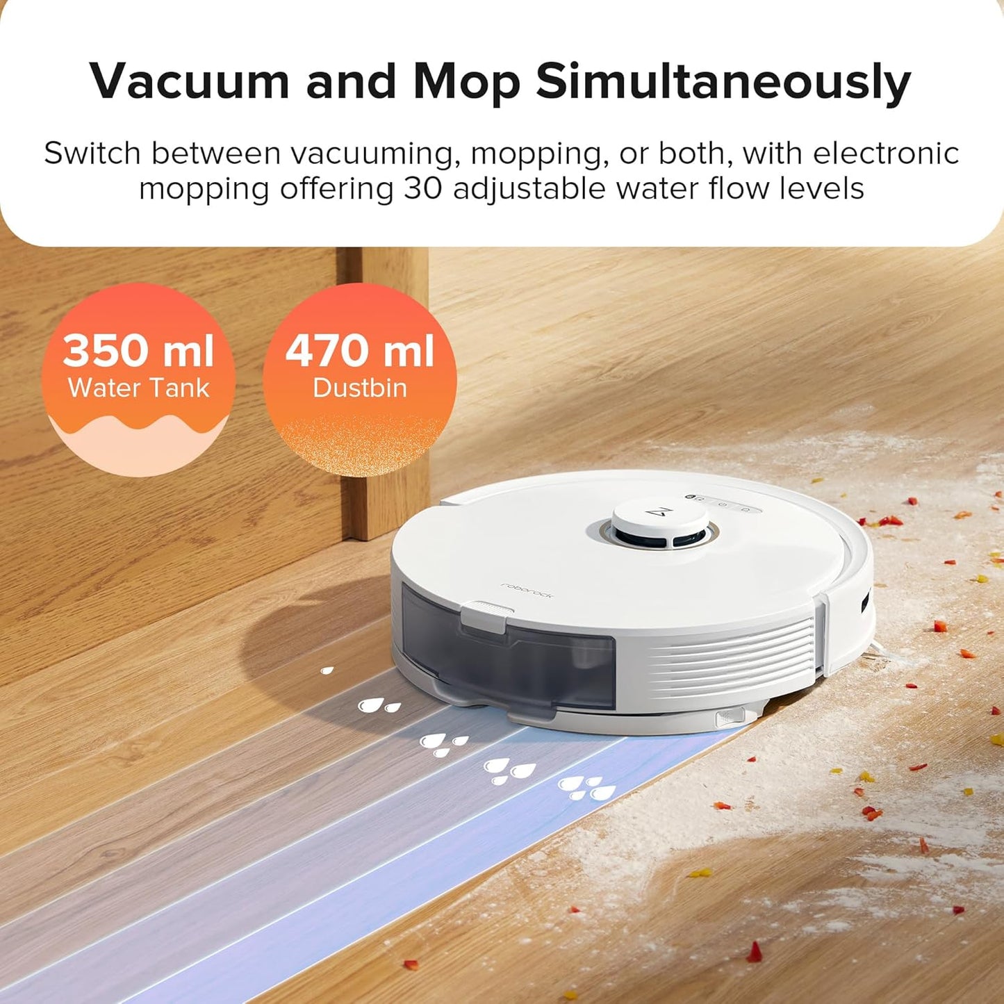 roborock Q8 Max Robot Vacuum and Mop Cleaner, DuoRoller Brush, 5500Pa Strong Suction, Lidar Navigation, Obstacle Avoidance, Multi-Level Mapping, Perfect for Pet Hair