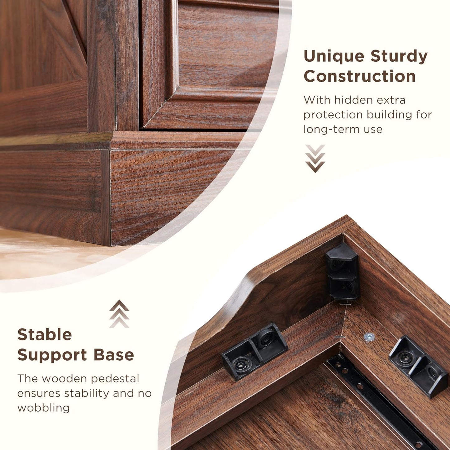 Farmhouse 6 Drawer Dresser for Bedroom, 52 Inch Wide Modern Dresser TV Stand with Large Drawers & Bar Handles, Rustic Wood Chest of Drawers for Bedroom, Living Room, Hallway, Brown