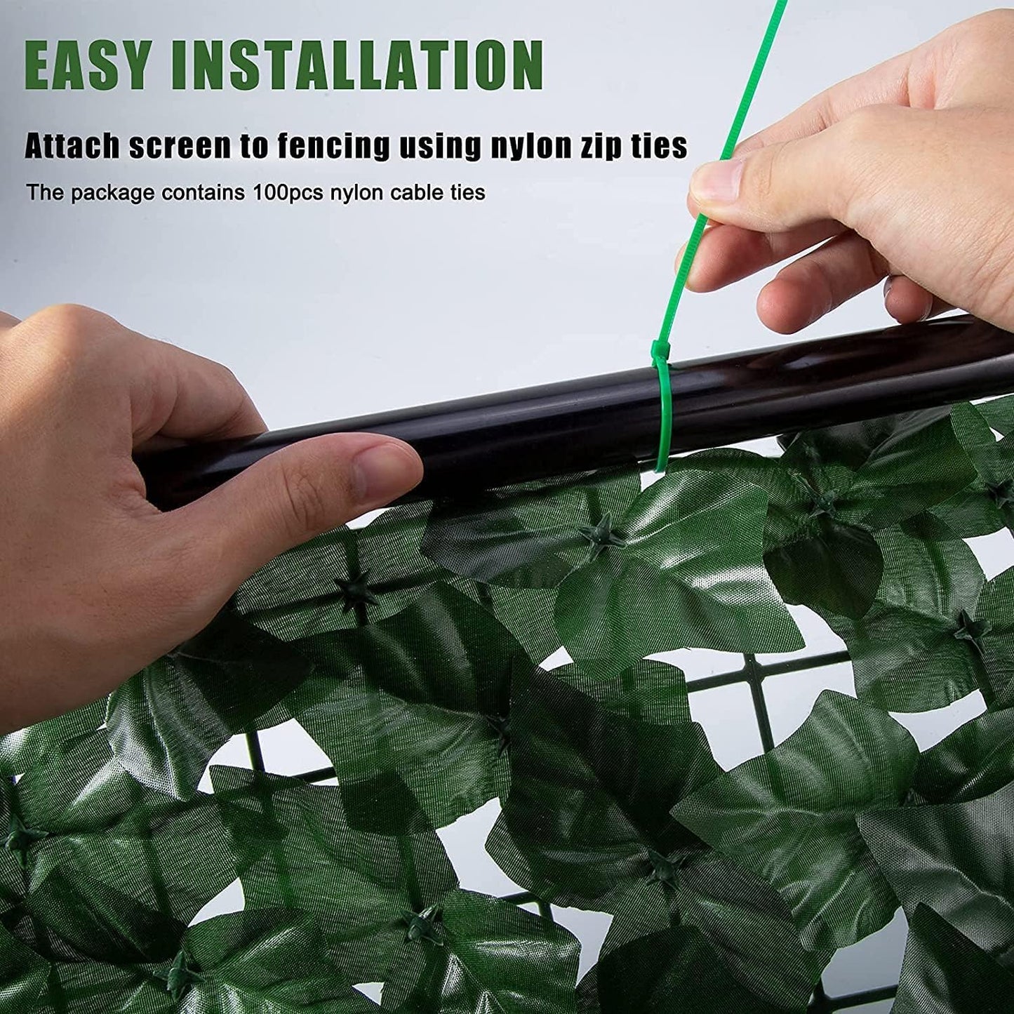 Faux Ivy Privacy Fence Screen Outdoor Expandable Artificial Greenery Roll Fake Hedge Wall Patio Green Plastic Leaf Plant Vine Grass Panels Gate Covering Garden Yard Balcony (158.0 X 60.0 in)