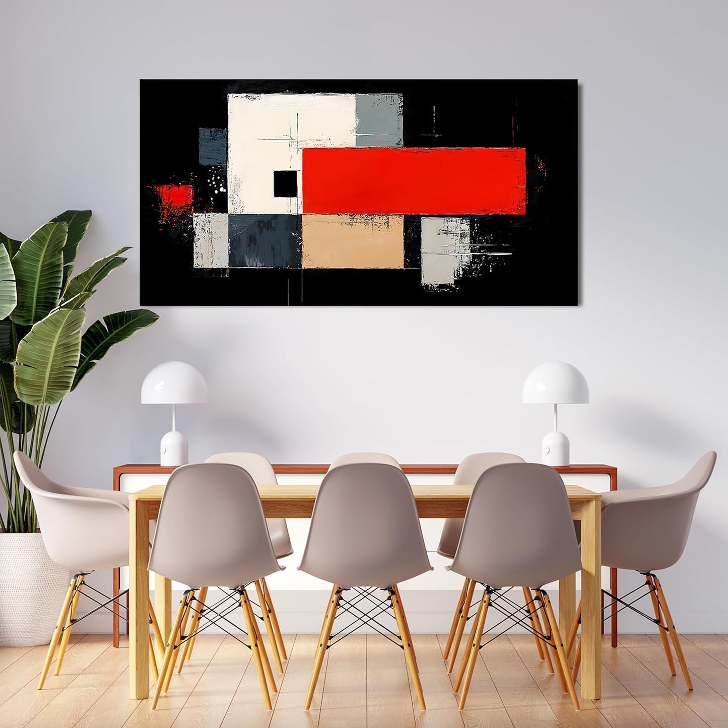 Abstract Wall Art Decor Wall Art Pictures for Living Room Abstract Canvas Art Wall Decor Black and White Wall Art Prints Artwork for Walls Modern Red Wall Art Decorations Home Office Decor 20" X 40"
