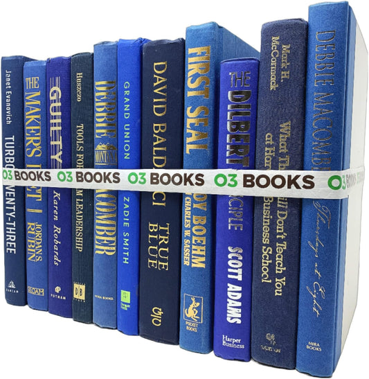 Curated Decorative Books Hardcover Décor Books for Home Décor, Choose Color, Interior Design, Office, Wedding Display, Instant Library, or Staging (Jeans, Half Foot)