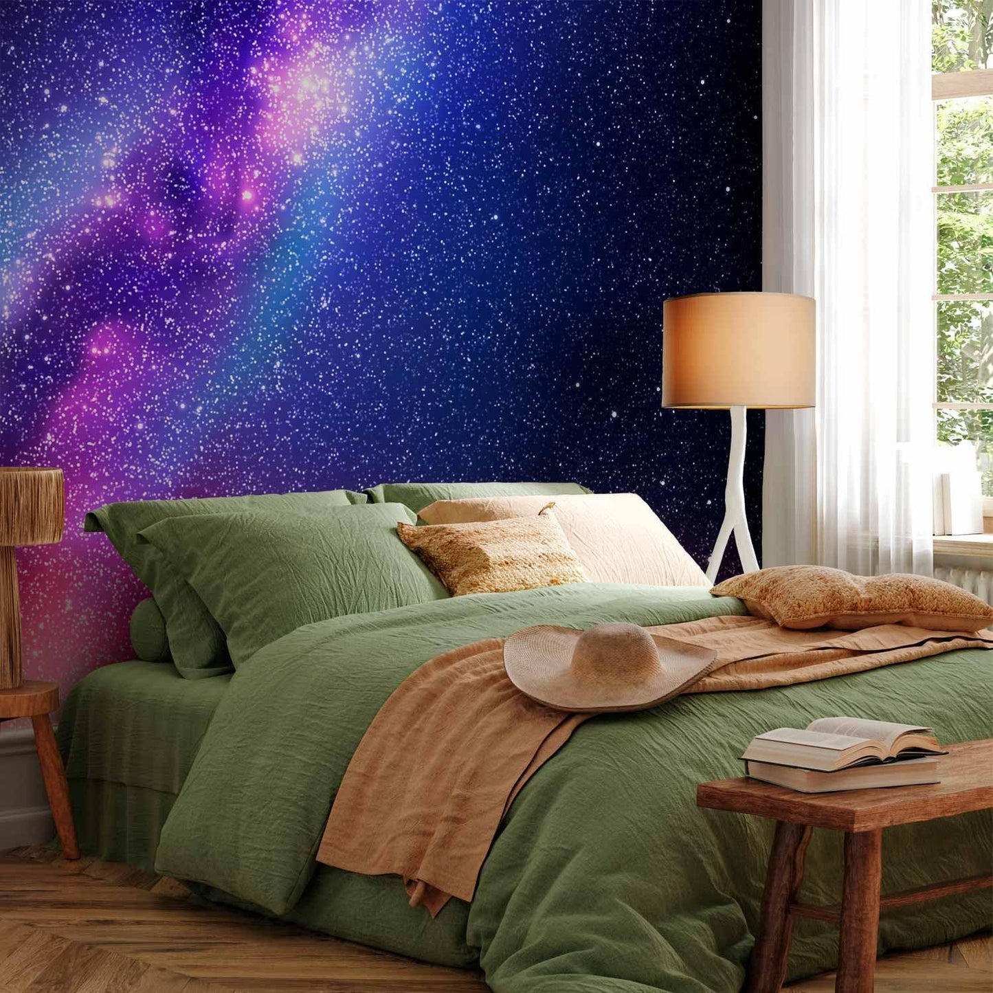 artgeist Wall Mural Galaxy 177x124 in - XXL Non-Woven Wallpaper Fleece Wall Decor Photo Print Picture Image Abstract Space Sky Star Cloud Violet f-C-0487-a-a