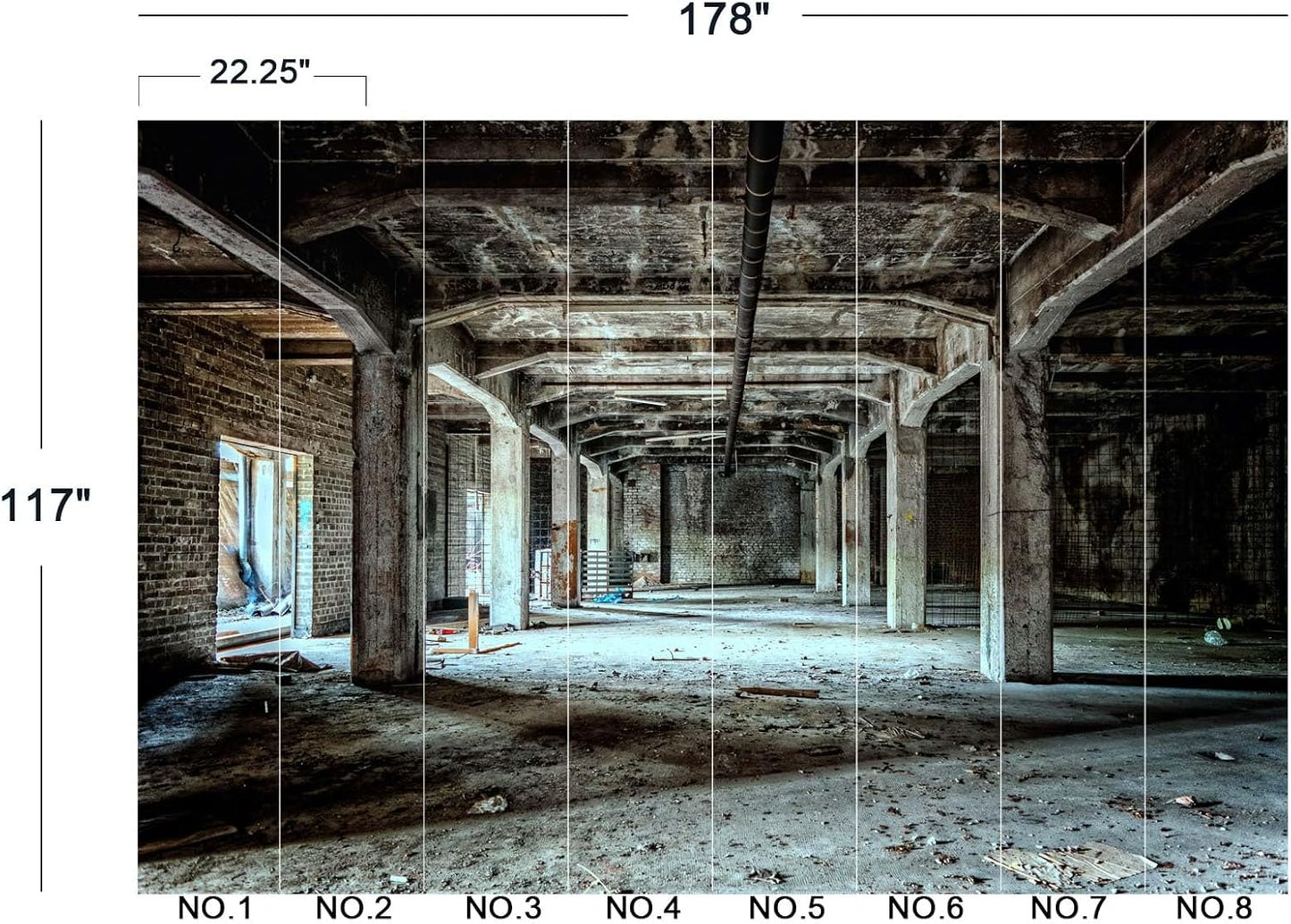 Abandoned Old Factory Buildings Wall Mural Wallpaper 178" x 117"