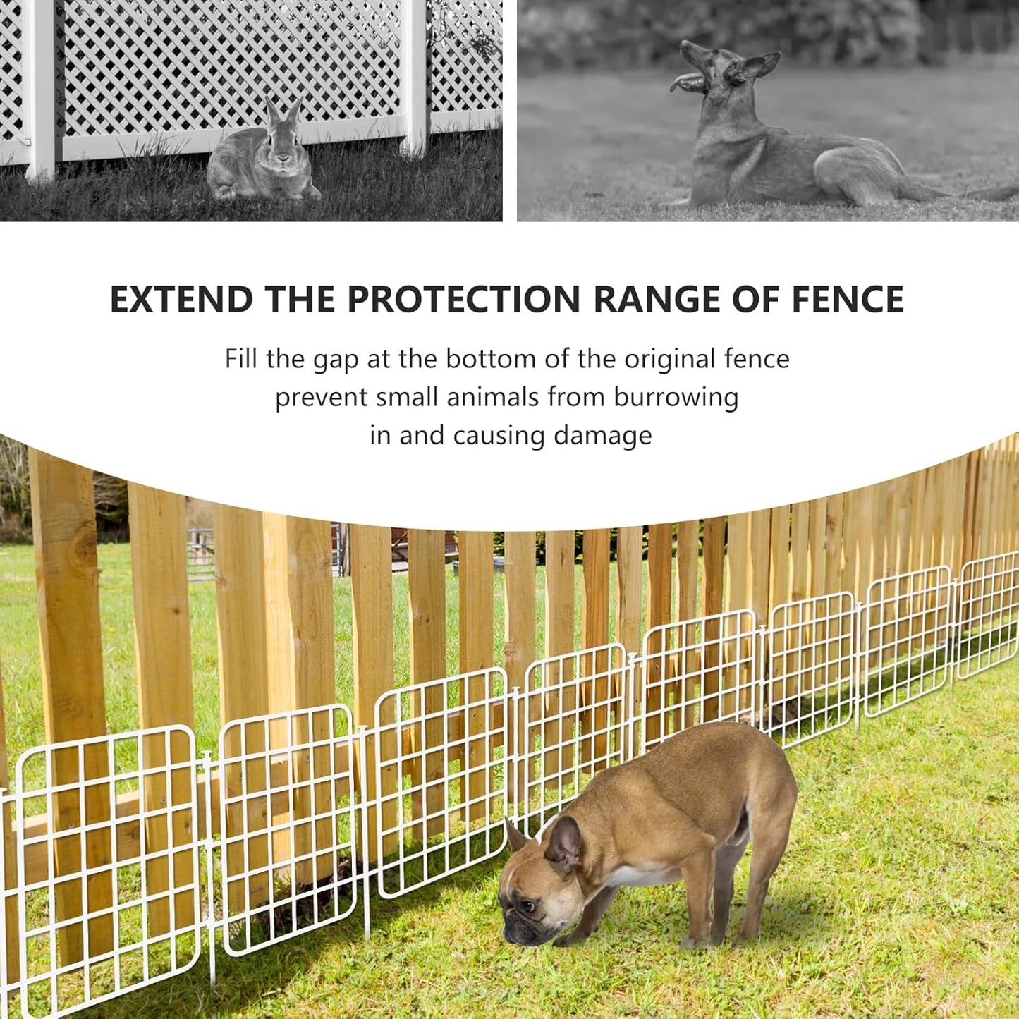 30ft x 17in Garden Fence Animal Barrier, 28 Panels No Dig Fence Border, Rustproof Metal Decorative Garden Fencing with Ground Stake, Flower Bed Edging Border for Dog, Rabbit, Outdoor Patio, White