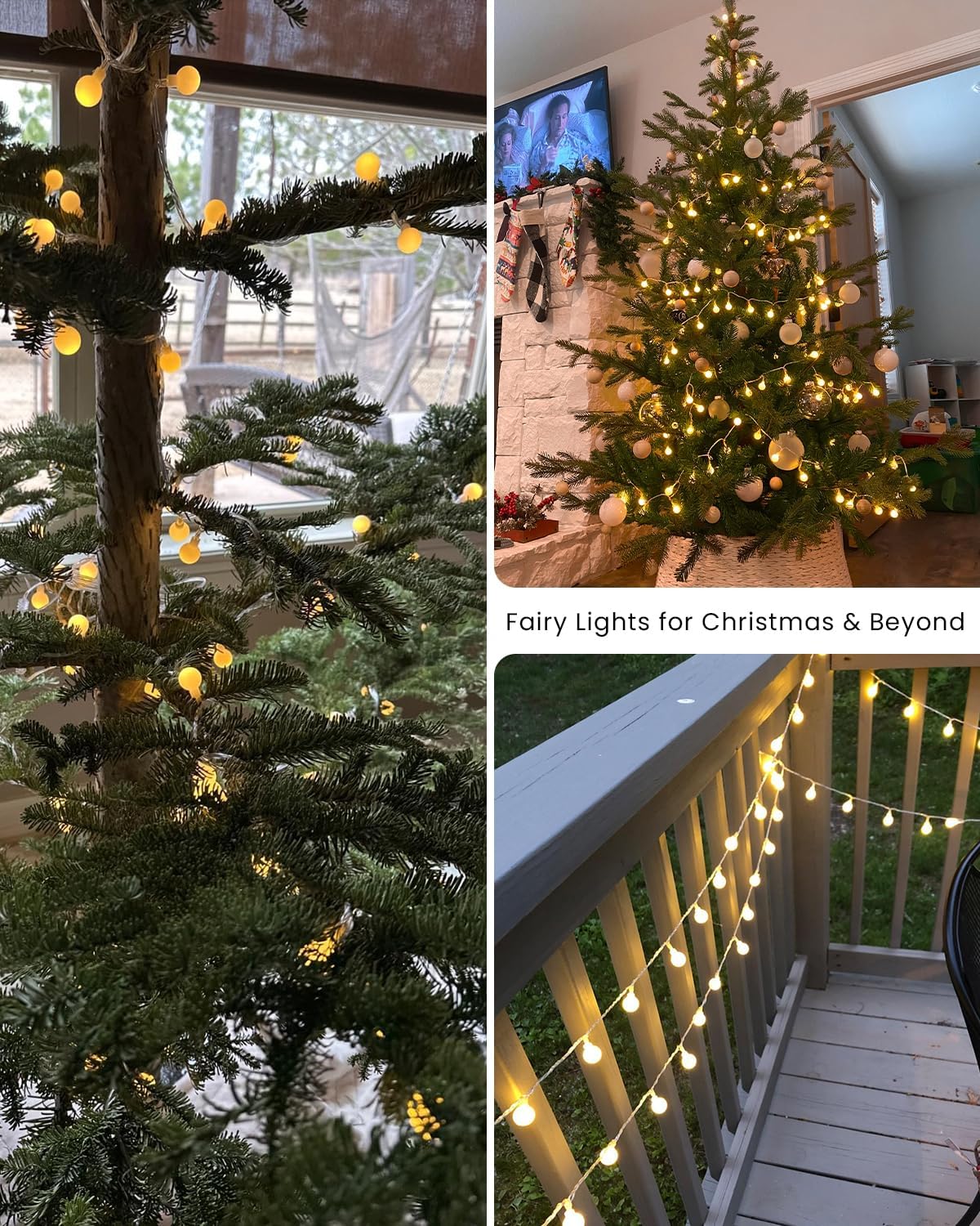 Globe String Lights 43 Ft 100 LED Fairy Lights Plug in with Remote Timer 8 Modes Connectable Twinkle Light for Bedroom Classroom Wedding Christmas Indoor Outdoor Decor, Warm White