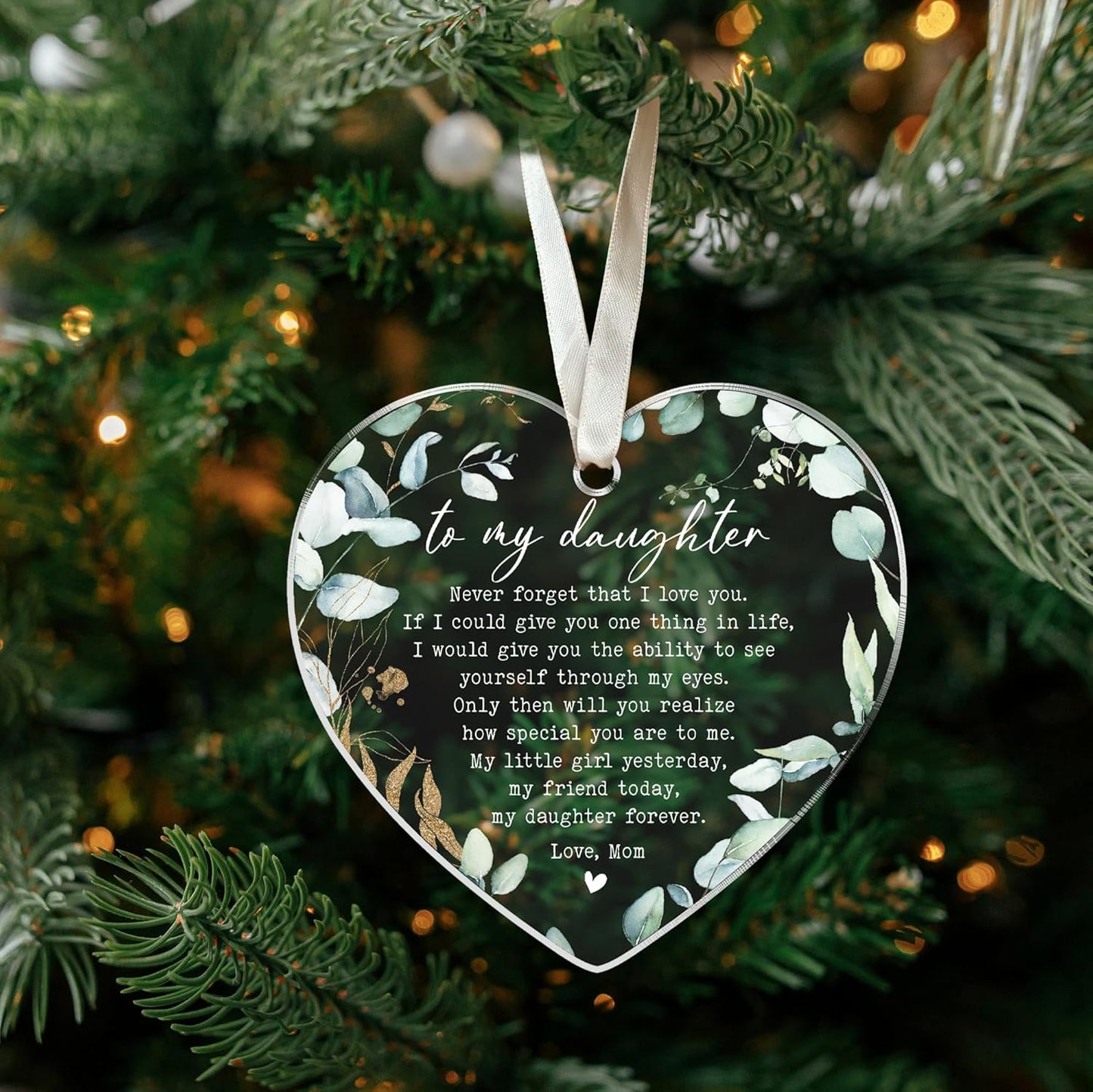 Daughter Christmas Ornaments 2025 - Daughter Christmas Ornaments - Gifts for Daughters from Mom - Acrylic Ornament 2025