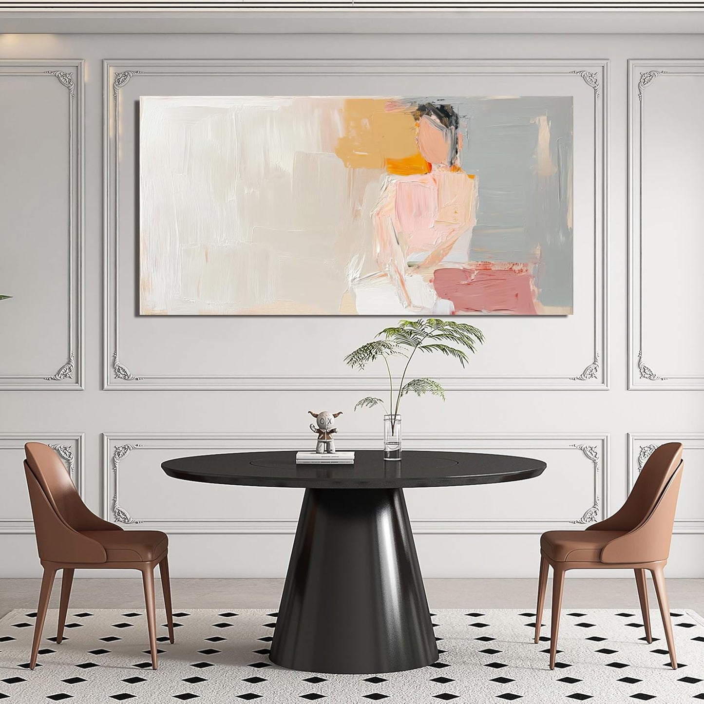 Abstract Canvas Wall Art Decor Canvas Wall Art Pictures for Living Room Artwork for Walls Abstract Canvas Art Wall Decor Pink Wall Art Paintings Prints Art Work for Room Office Home Wall Decor 24"x48"