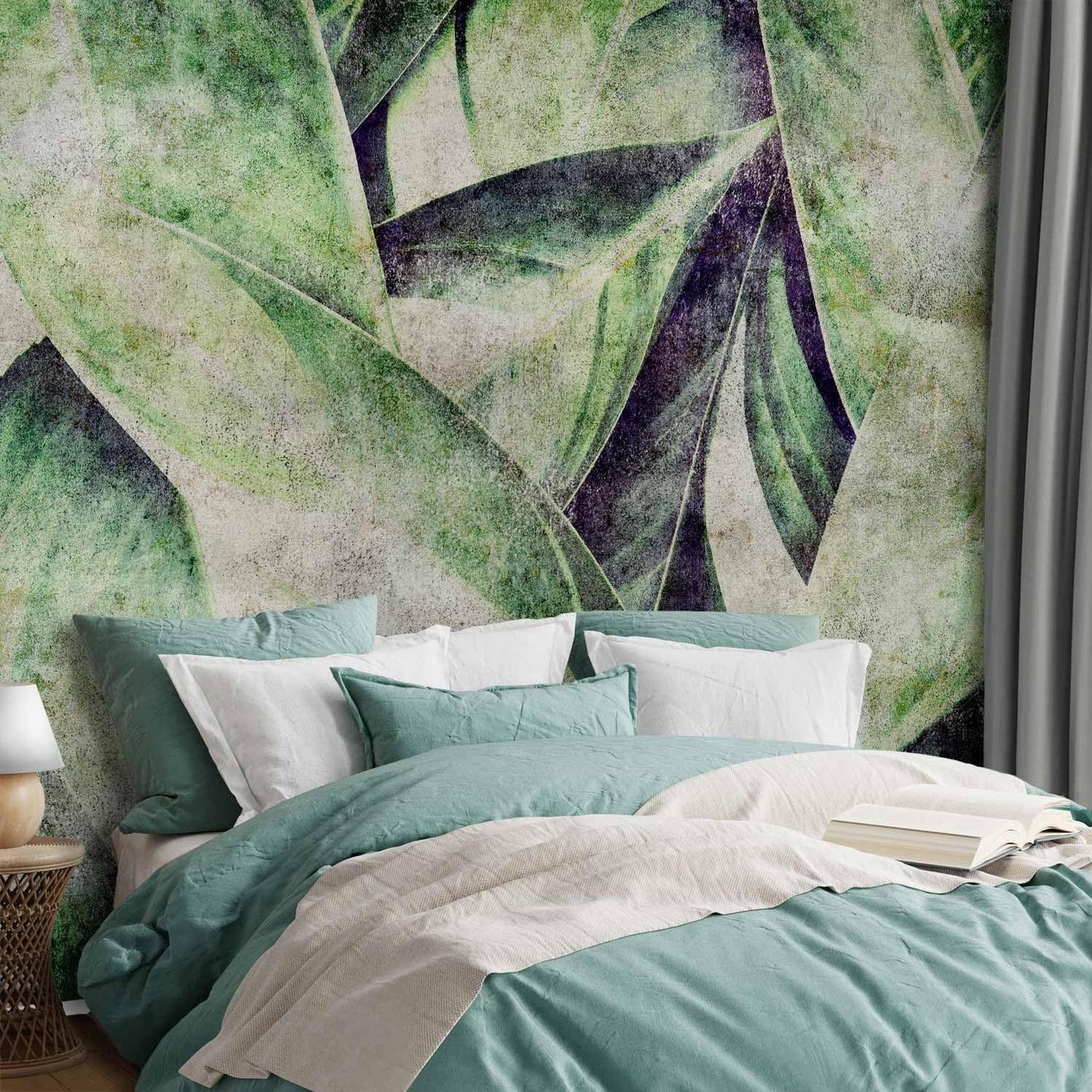 artgeist Wall Mural Tropical Leaves 77x55 in - XXL Peel and Stick Self-Adhesive Wallpaper Removable Large Sticker Foil Wall Decor Print Picture Image Design Jungle Nature Botanical b-C-0844-a-a