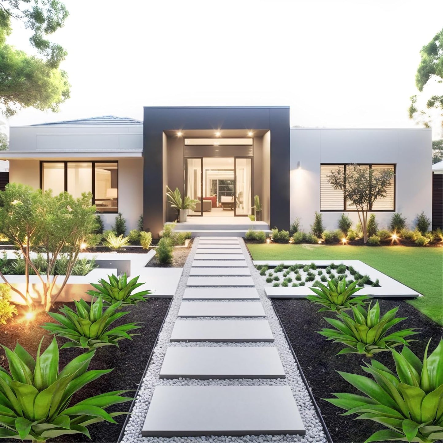 Artificial Agave Plants,Large UV Resistant Fake Agave Planters for Indoor and Outdoor Decorating Artificial Plants for Outdoors Fake Plants(1Pack, 28")