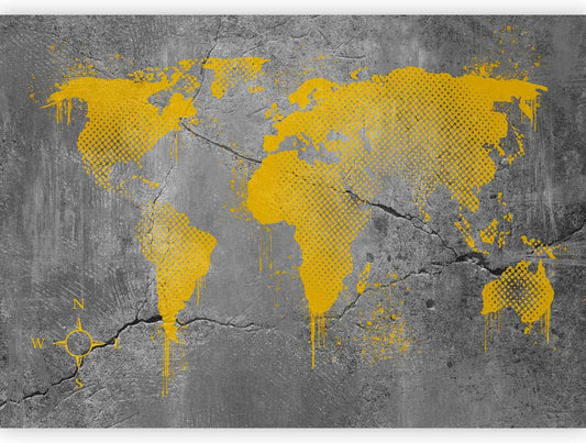 artgeist Wall Mural World Map 138x101 in - XXL Non-Woven Wallpaper Fleece Wall Decor Photo Print Picture Image Design Map of The World k-A-0494-a-a