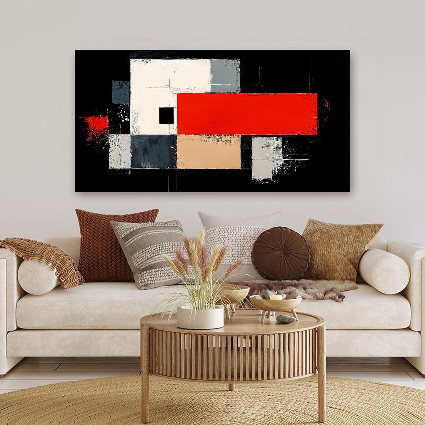 Abstract Wall Art Decor Large Modern Wall Art Decorations Wall Art Pictures for Living Room Abstract Canvas Art Wall Decor Black and White Wall Art Prints Artwork for Walls Bedroom Office Decor 24" X 48"
