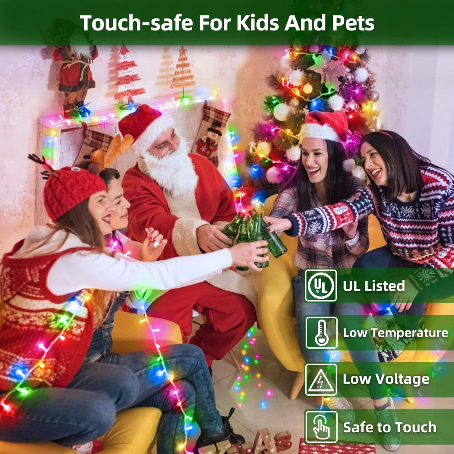 750 LED 240FT Christmas Lights Outdoor,12 Lighting Modes Christmas String Lights with Timer, Dimmable Multicolor LED StringLights Waterproof for Yard Tree Wedding Party Holiday Multicolor