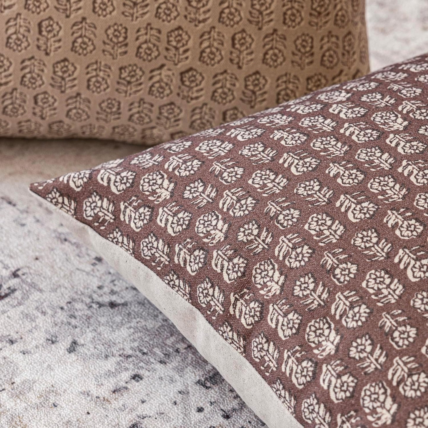 Foindtower Set of 2 Decorative Vintage Long Lumbar Throw Pillow Covers Neutral Modern Farmhouse Cushion Covers Floral Home Decor for Sofa Couch Chair Bedroom Living Room Outdoor,14×36 Inch,Wine Red