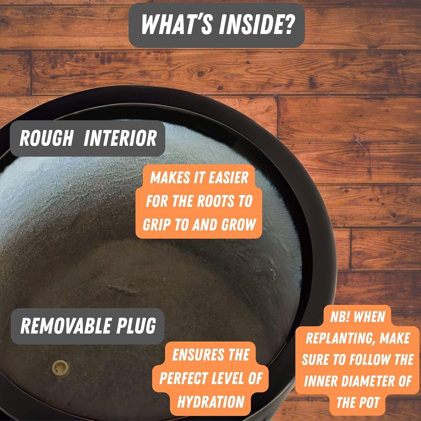 Fox & Fern 10 Inch Black Plant Pot with Drainage Plug — Premium Lightweight Fiberstone Matte Black Planter; 10 Inch Pots for Plants; for Indoor & Outdoor Use; Weather Resistant & UV Resistant