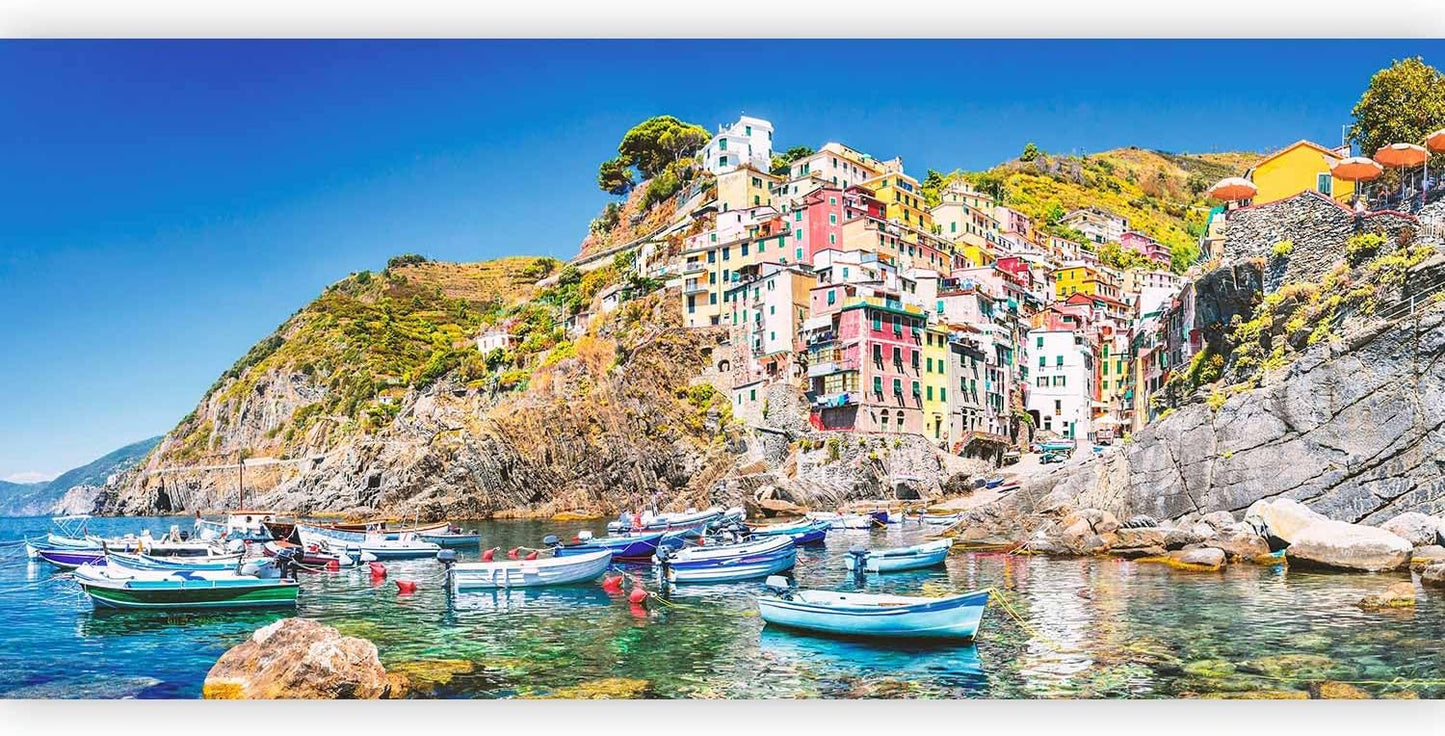 artgeist Wall Mural Architecture 216x98 in - XXL Non-Woven Corner Wallpaper Fleece Angle Wall Decor Photo Print Picture Image Design Modern City Sea Boat Like Painted d-B-0296-a-a