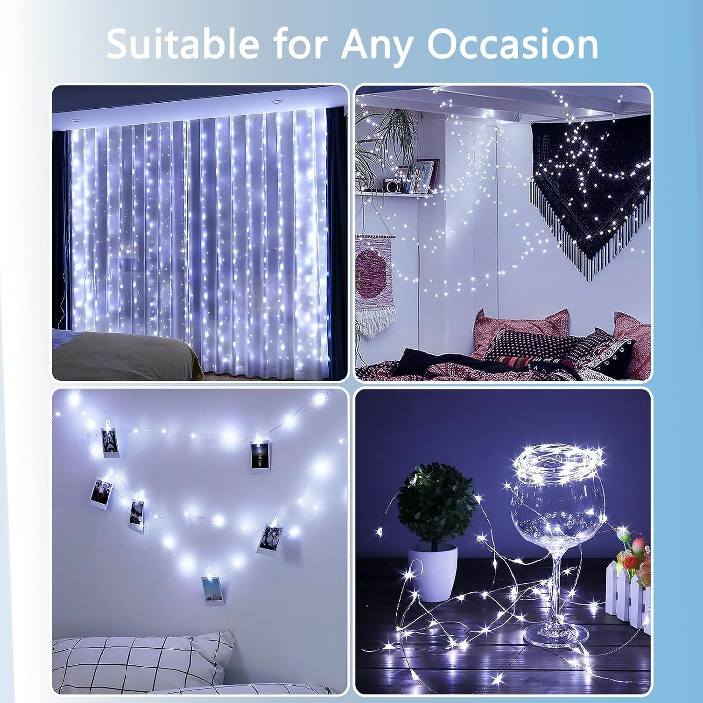 3 Pack Fairy Lights Battery Operated with Remote Control Timer, 26 FT 80 LED String Lights Outdoor Indoor, 8 Mode Twinkle Lights for Christmas Party Wedding Birthday Bedroom Décor (Cool White)