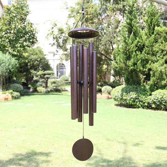 ASTARIN Outdoor Wind Chimes, 45 in Memorial Chimes with 6 Heavy Tubes, Large Deep Tone for Garden Hanging Decor, Sympathy Gifts. Bronze