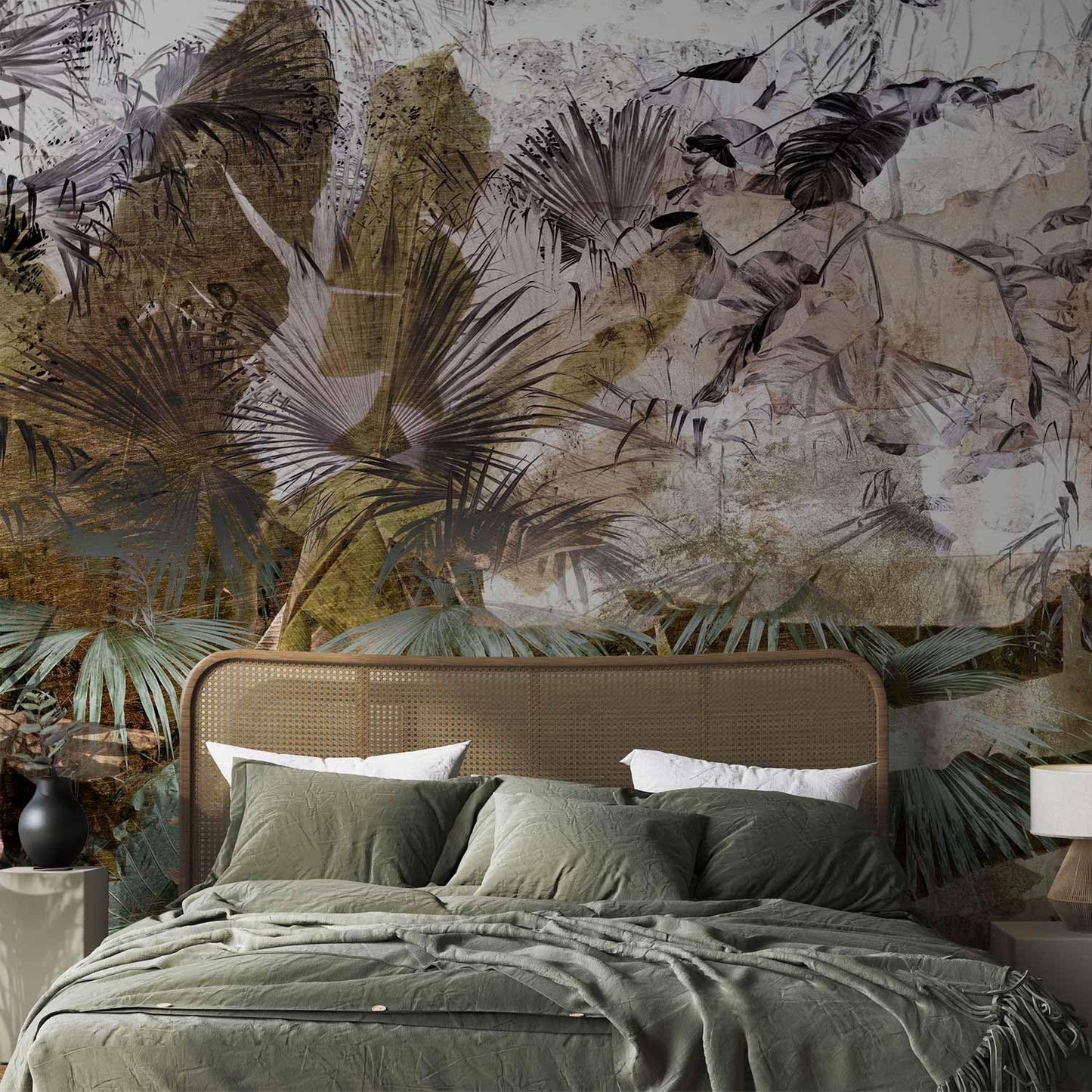 artgeist Wall Mural Tropical Leaves 154x110 in - XXL Peel and Stick Self-Adhesive Wallpaper Removable Large Sticker Foil Wall Decor Print Picture Design Jungle Nature Palm Green Leaves b-C-0789-a-a
