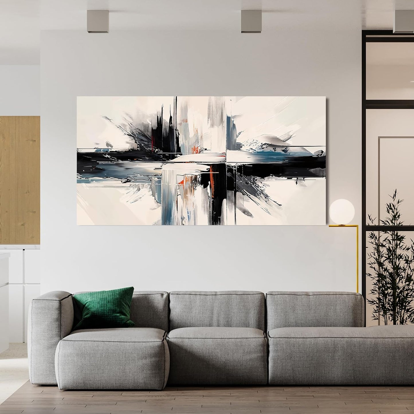 Abstract Wall Art Decorations Modern Wall Art for Living Room Abstract Canvas Art Wall Decor Minimalist Black and White Wall Art Prints Artwork for Walls Bedroom Office Home Decor 20" X 40"