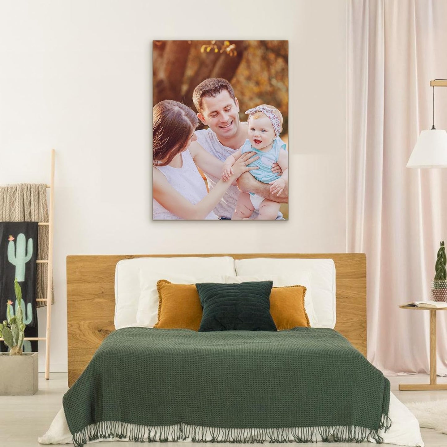 Custom Canvas Prints with Your Photos- Personalized Print Canvas Pictures, Custom Wall Art Gift for Living Room, Bedroom, Wedding Family Baby Pets Framed 14 x 11 inche