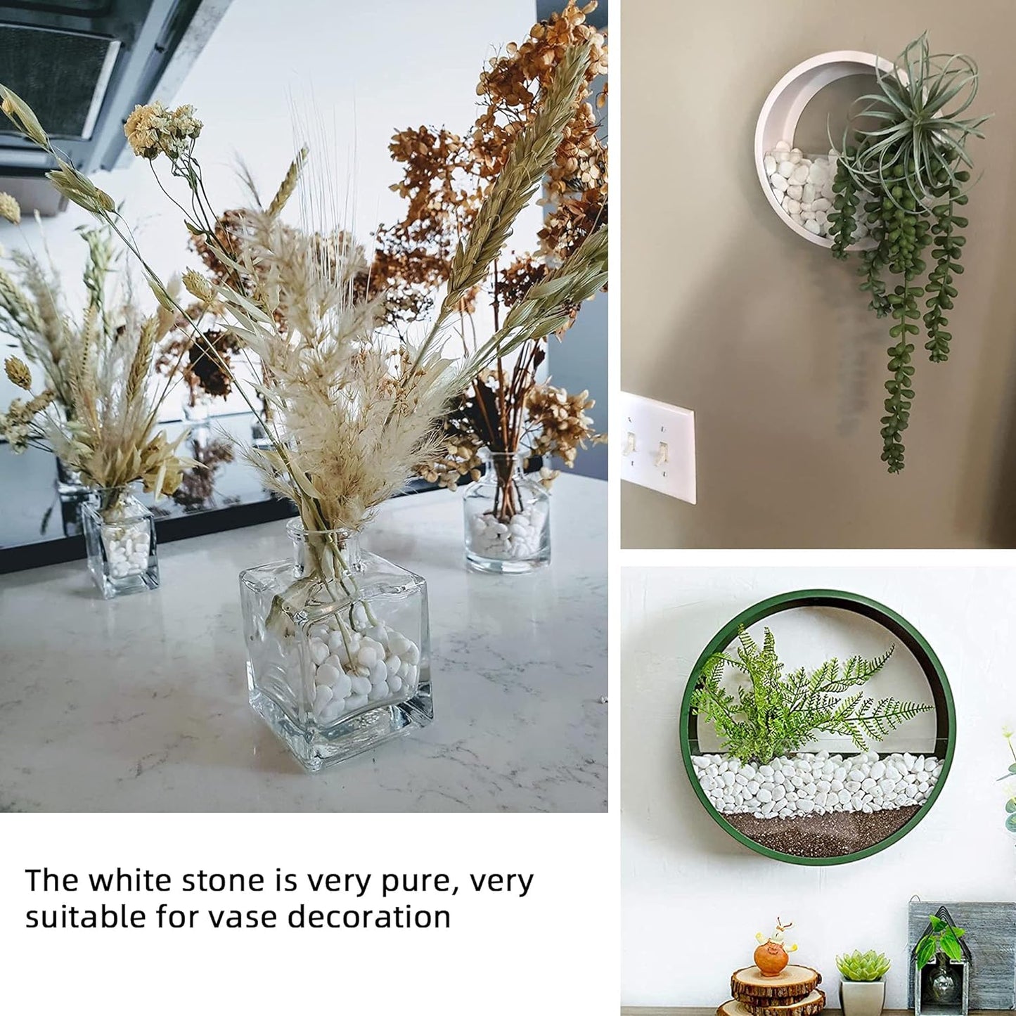 45lb White Rocks for Plants,Potting,Succulents Aquarium Fish Tank Garden Vases Decorative Pebbles Gravel Rocks Stones