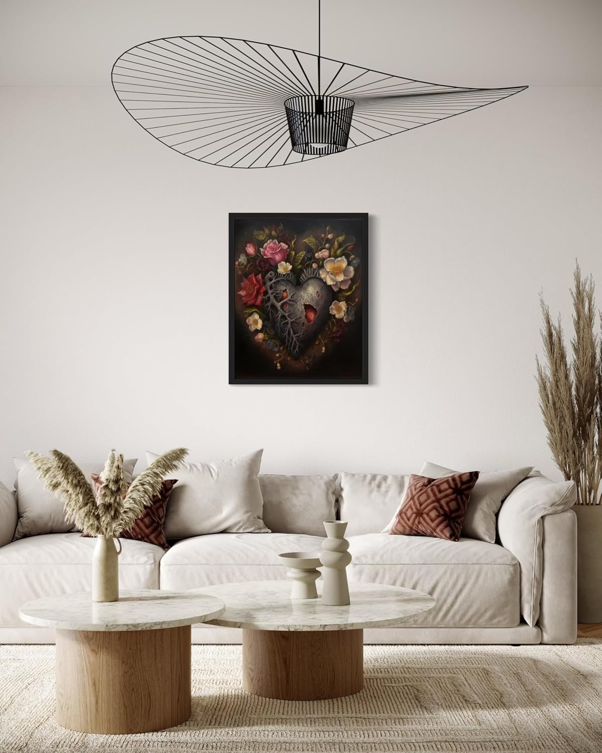 Gothic Heart Poster Art Print, Halloween Scary Vintage Wall Art Academia Spooky Painting Decoration for Horror Prints, Posters Bedroom Decor 89 (Gothic Heart, 11 x 14 inches, Unframed)