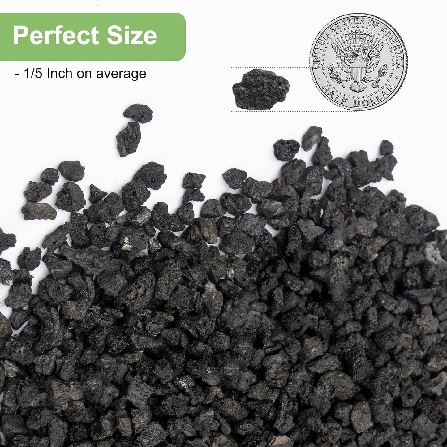 2.5lbs Lava Rocks for Plants, 1/5 Inch Black Gravel for Succulent, Cactus, Bonsai Tree, Pure Volcanic Rocks, Top-Dressing, Good Drainage
