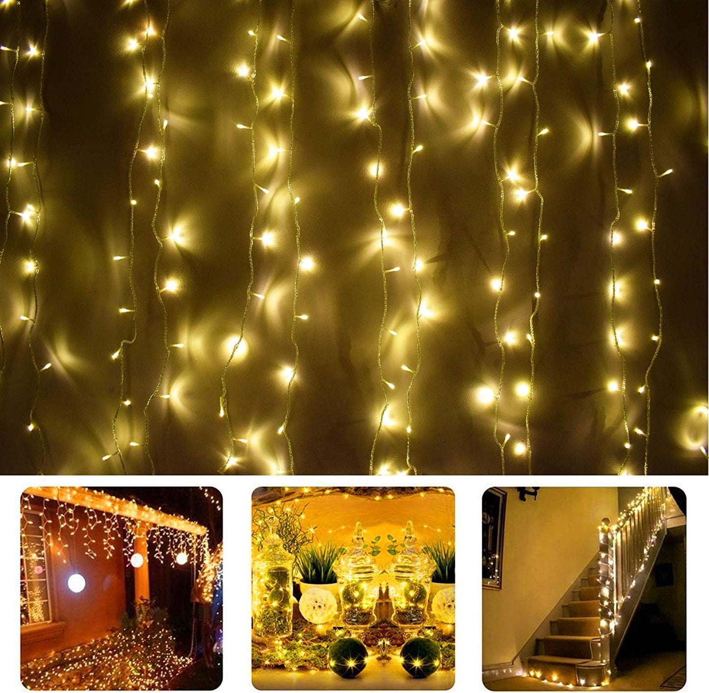 98FT 200 LEDs String Lights Waterproof Fairy Lights 8 Modes with Memory 30V UL Certified Power Supply for Home, Garden, Wedding, Party, Christmas Decoration Indoor Outdoor (Warm White)