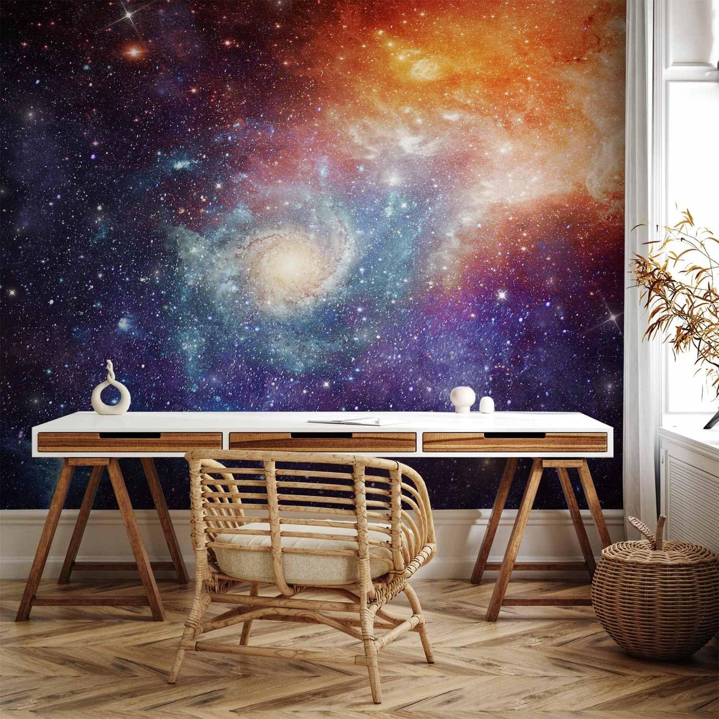 artgeist Wall Mural Cosmos Galaxy 77x55 in - Peel and Stick Self-Adhesive Wallpaper Removable Large Sticker Foil Wall Decor Print Picture Image Design f-C-0101-a-a