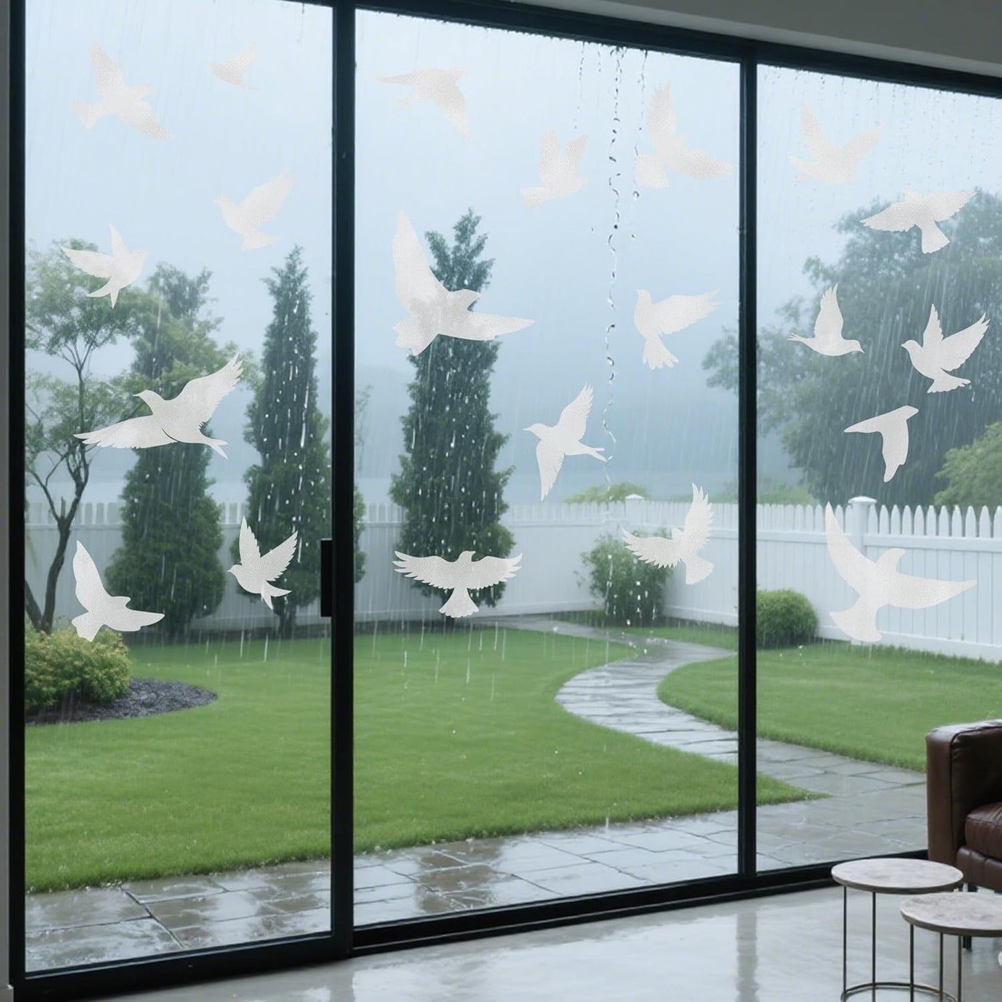 9 Sheets Bird Window Clings, Protect and Save Bird Strikes Window Stickers, Glass Door Stickers Decals, Stop Birds Flying into Windows Accessories Home Decorations