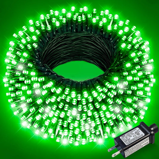 100FT 300 LED Christmas Lights Outdoor, Green Christmas String Lights with 8 Modes, Waterproof Twinkle Tree Lights Green Wire for Patio Indoor House Garden Party Holiday Decorations