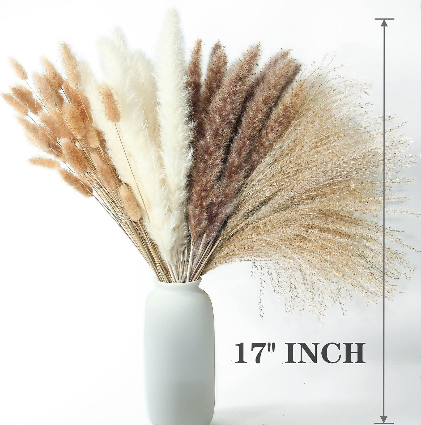300 PCS Dried Flower Bouquet – Pampas Grass, Floral Decor for Home, Wedding, and Boho Style | Perfect for Vases, Fall, Spring, Summer, and Winter Arrangements