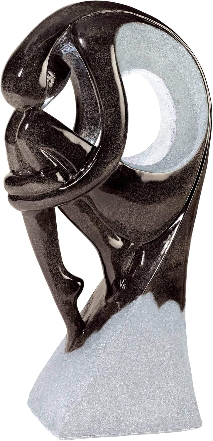 Graceful Form 43" High Large Modern Zen Indoor Outdoor Decor Resin Floor Fountain with Light LED Tall Standing Water Feature for Outside Garden Patio Yard Backyard Porch Deck - John Timberland