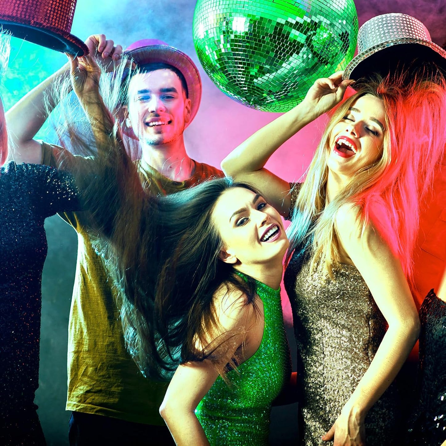 Art3dwallpanels 6 Pack Self Adhesive Glass Mirror Mosaic Disco Tiles Small Square Mirror Sticker for for DIY Disco Ball, Disco Cowboy Hat, Vase, Bottle, Interior Decoration, 2364 Pieces, Green