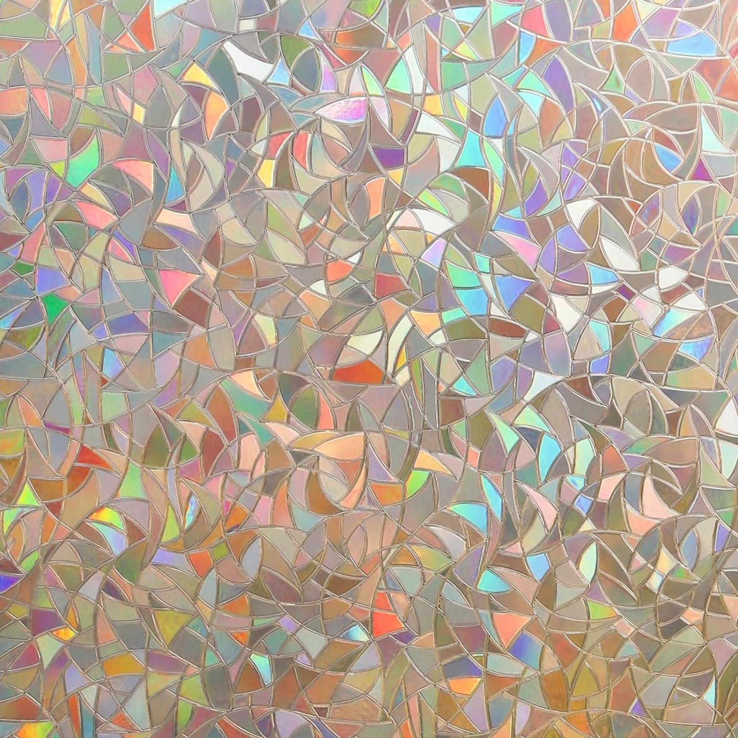 DOWELL Window Privacy Film, Rainbow Window Film, Decorative Stained Glass Clings, Static Cling Door Sticker, Non-Adhesive 3D Decals for Home UV Protection, Dark Brown, 23.6 x 78.7 inches