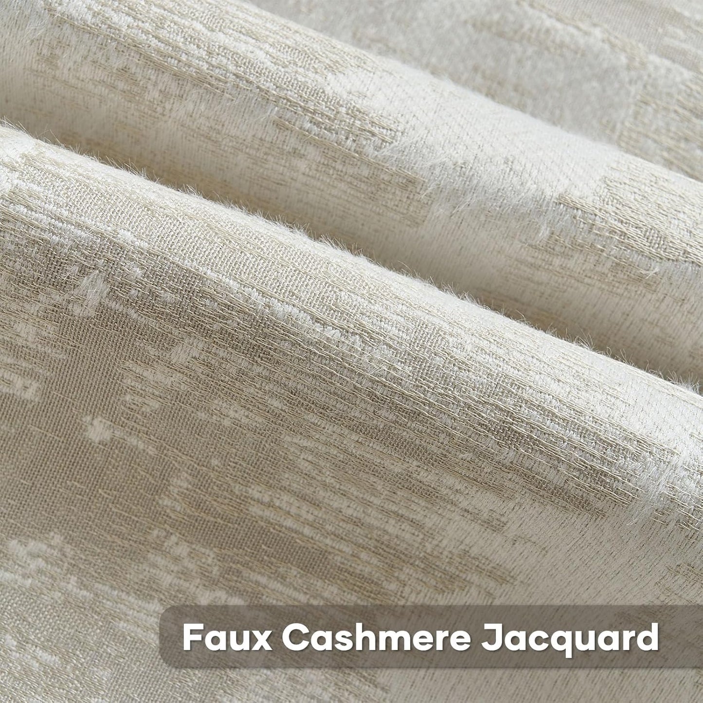 FUTEI Beige White Decorative Throw Pillow Covers 12x20 Inch Set of 2,Soft Faux Cashmere Jacquard - Textured & Cozy Pillow Case,Modern Home Decor for Couch Bed Living Room