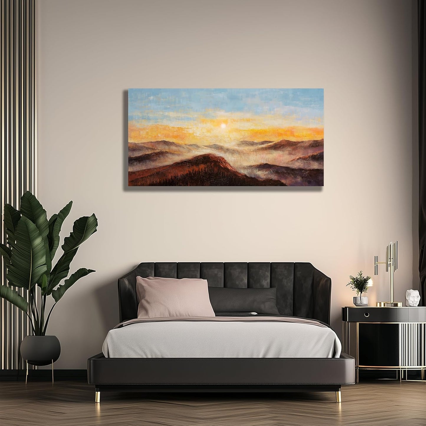 Belmrxne Large Nature Painting Yellow and Pink Wall Decor Trendy Wall Art Hanging Artwork for Living Room Bedroom Dining Room Office Home Decor 30x60 inch