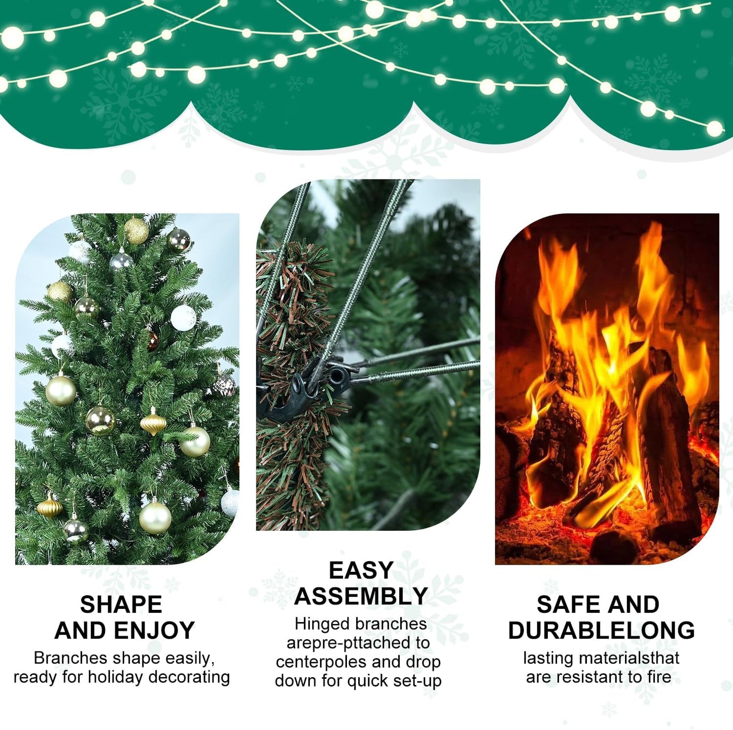 4FT Artificial Christmas Tree with 668 PE&PVC Mixed Branch Tips, Unlit Hinged Premium Spruce Fake Xmas Trees, Green, Foldable Base