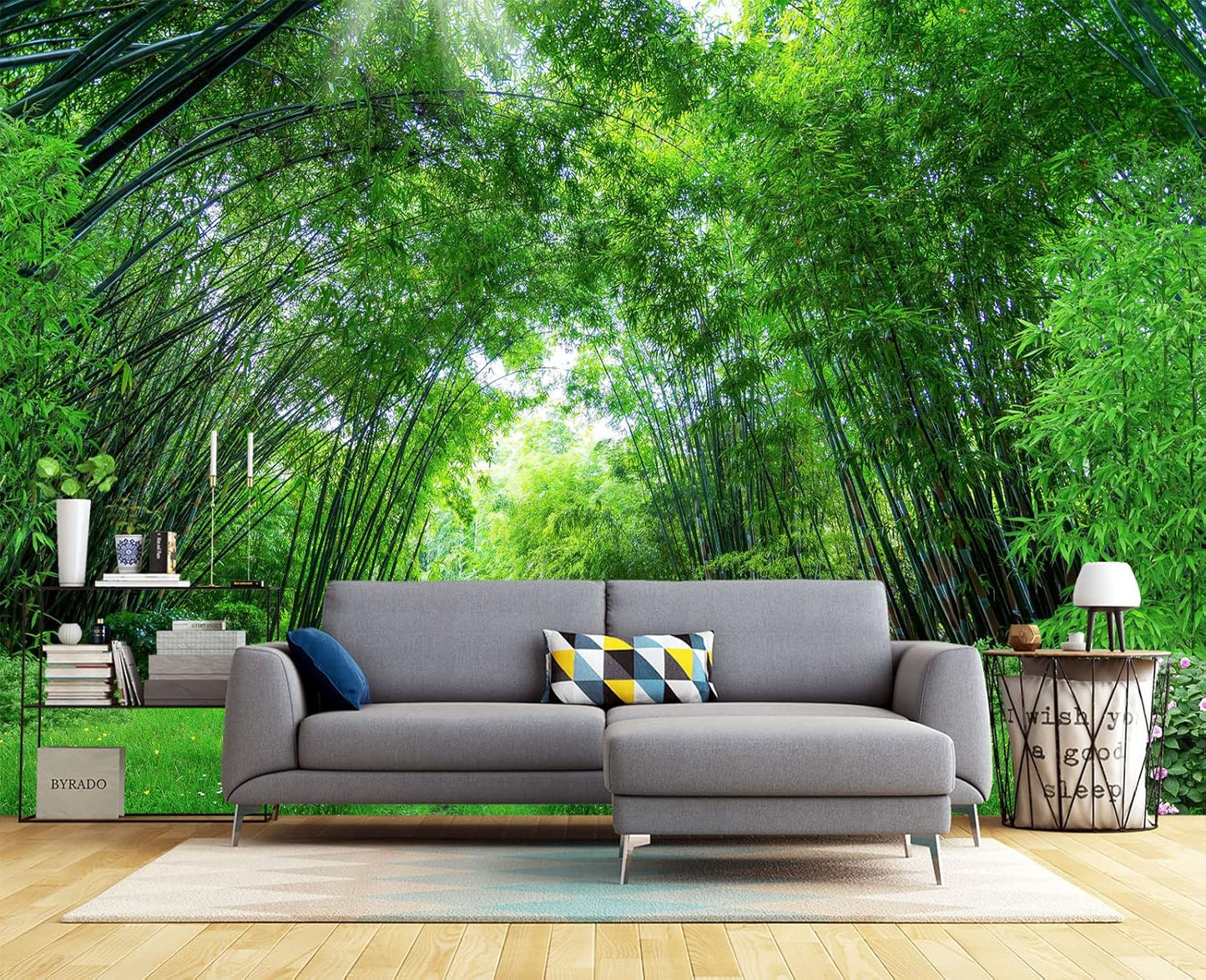 Green Bamboo Forest Wall Mural Wallpaper for Bedroom 137" x 100"
