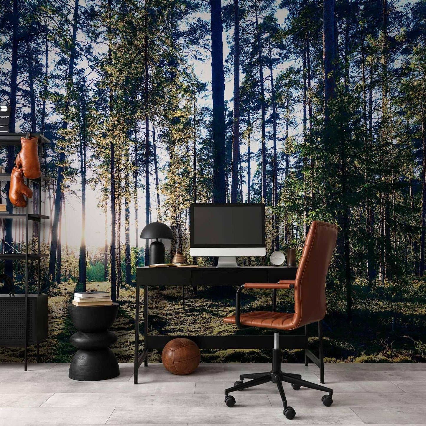 artgeist Premium Wall Mural Forest 216x98 in - Non-Woven Photo Wallpaper Art Print Fleece Wall Mural Decoration Forest Trees Sunris c-B-10185-a-a