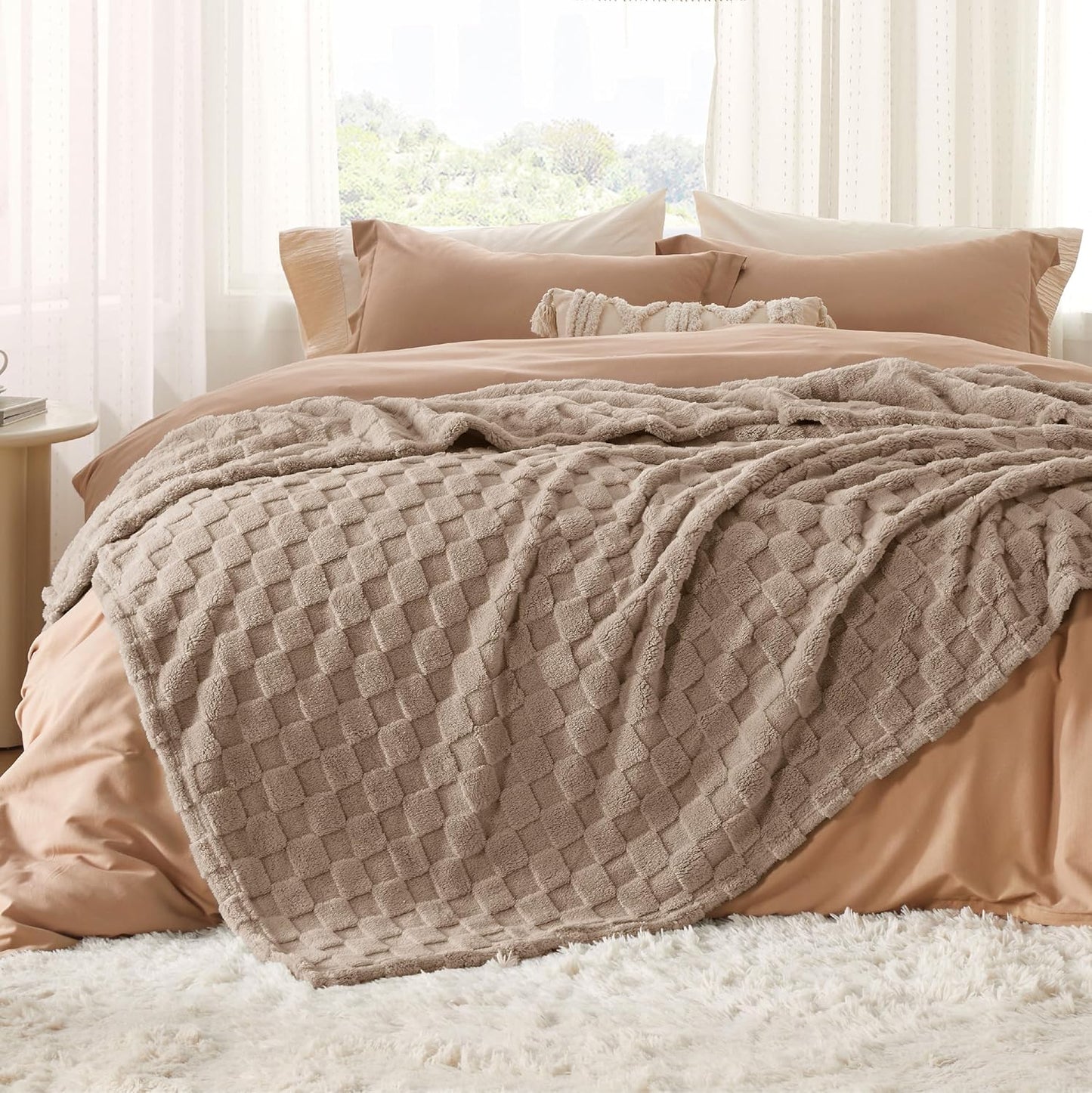 Bedsure GentleSoft Full Size Blankets for Bed Light Taupe - Super Soft Cozy Fleece Blanket for Women Men Girls, Large Fuzzy Throws for Bedroom Decor, 84x90 Inches