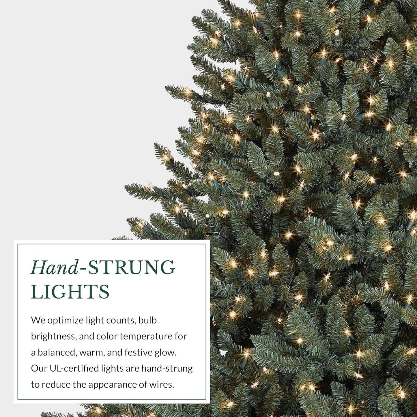 Balsam Hill 9ft Pre-Lit Classic Blue Spruce - Artificial Christmas Tree with 1500 Clear Incandescent Lights, Easy Plug Technology, Premium Stand & Storage Bag for Indoor Holiday Decorating