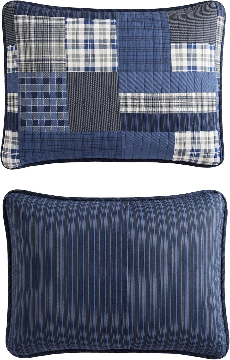 Eddie Bauer - Queen Quilt Set, Reversible Cotton Bedding with Matching Shams, Lightweight Home Decor for All Seasons (Eastmont Navy, Queen)