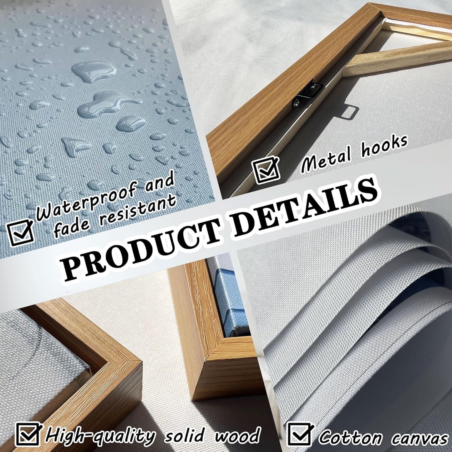 Framed Canvas Wall Art - Large Abstract art prints for Home & Office Decor - Brown Modern, Minimalist Wall Art Decor for Living Room, Bedroom Farmhouse Wall Decor Wood Frame 20×40IN