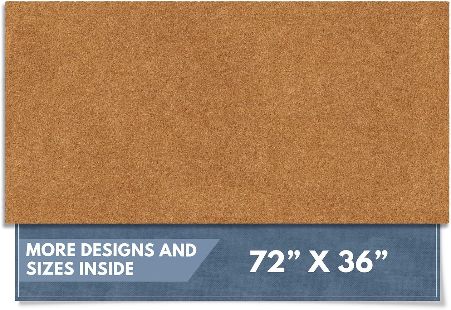 Barnyard Designs Natural Coco Coir Heavy Duty Backing Doormat - Large Cute Non-Slip Front Door Welcome Mat for Outside Entrance or Porch Entry, Brown (36x72, Plain Brown)