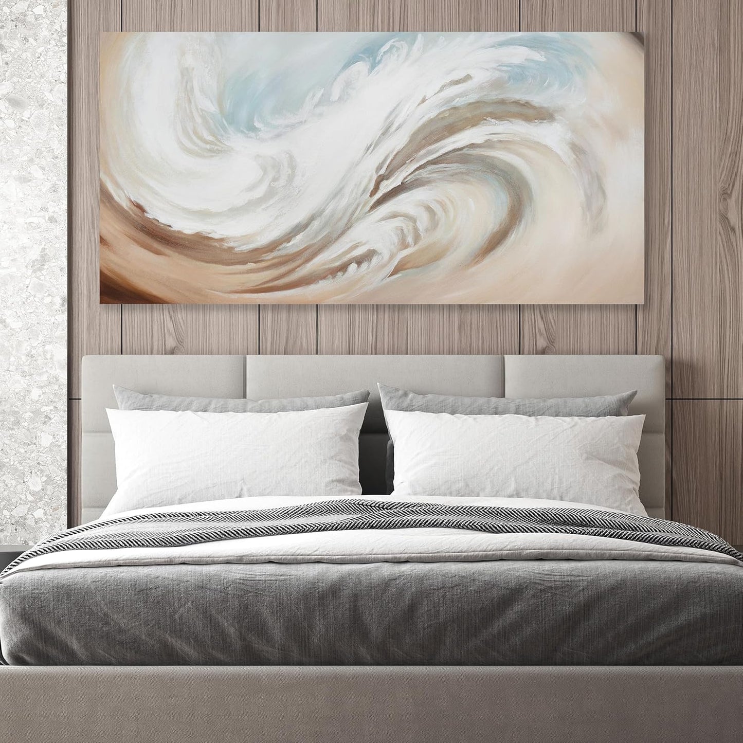 Abstract Wall Art Canvas Wall Paintings Modern Beige Wall Decor Aesthetic Room Decor Wall Art Framed Artwork for Living Room Bedroom Dining Room Home Office Decor 29"x58"