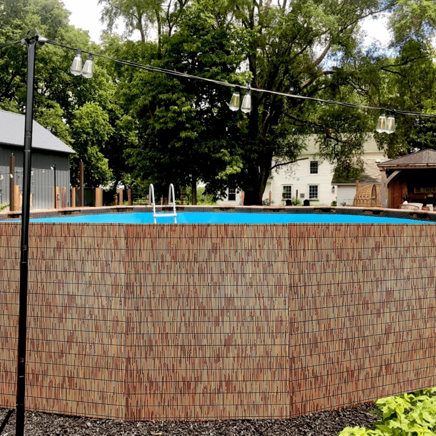 Bamboo Reed Fencing, Light Russet Bamboo Fence Rolls 6 Feet High, Decorative Privacy Screen Reed Curtains for Patio Balcony Garden Backyard Outdoor, 6 x 16 FT