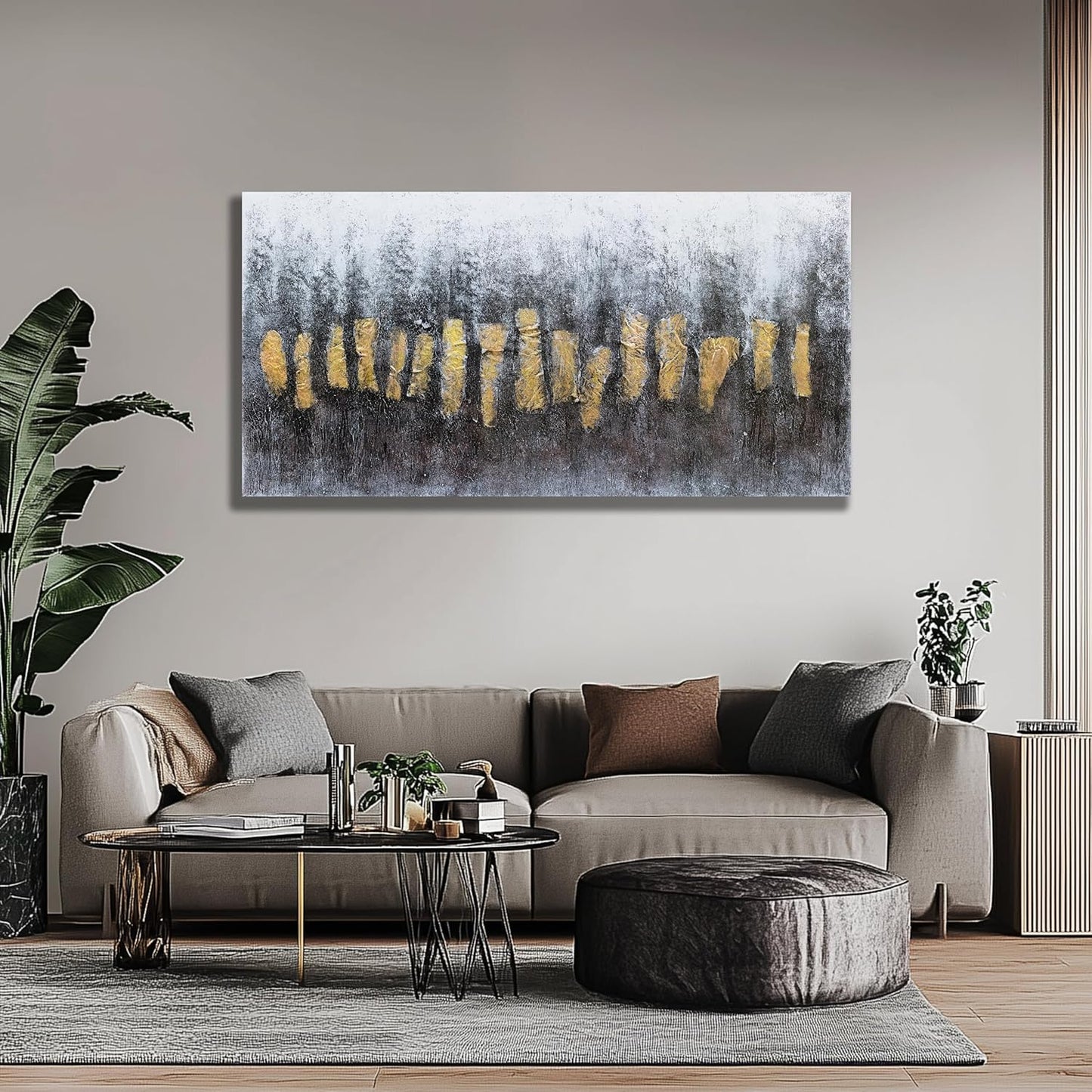 Belmrxne Large Abstract Wall Art Black and Gold Canvas Painting Dark Room Decor Aesthetic Funky Wall Decor Personalized Artwork for Living Room Bedroom Dining Room Office Home Decor 30x60 inch