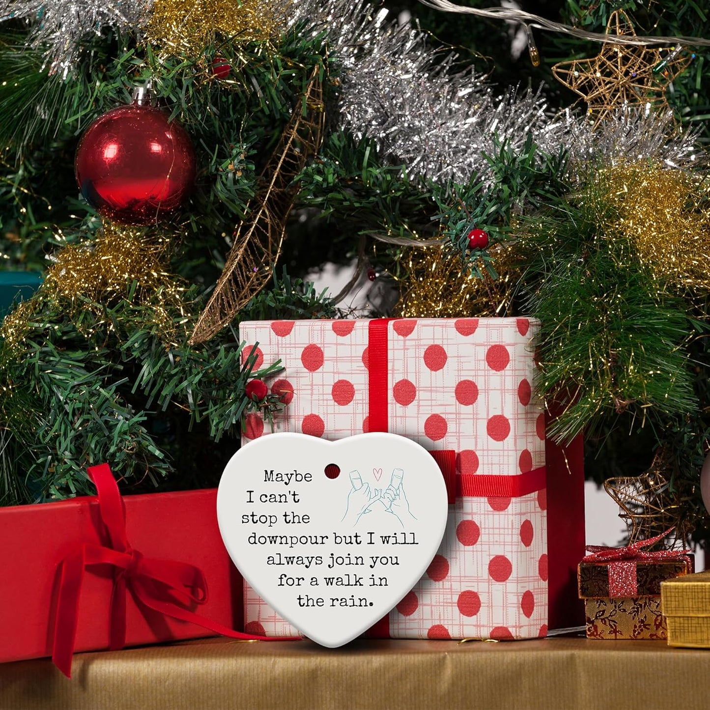 Friendship Gifts for Women, Best Friend, Funny, Work Besties, Sister, Friend Ornaments for Women, Ceramic Christmas Ornaments (Friendship)